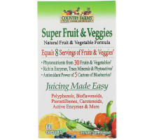 Country Farms, Суперфрукт и овощи, формула с натуральными фруктами и овощами, 60 капсул