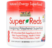 Country Farms, Super Reds, насыщающие энергией суперпродукты с полифенолами, со вкусом ягод, 7,1 унц. (200 г)