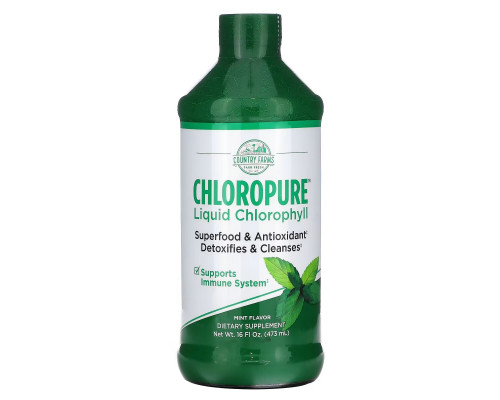 Country Farms, Chloropure Liquid Chlorophyll, Mint, 16 fl oz (473 ml) Country Farms, Chloropure Liquid Chlorophyll, Mint, 16 fl oz (473 ml)