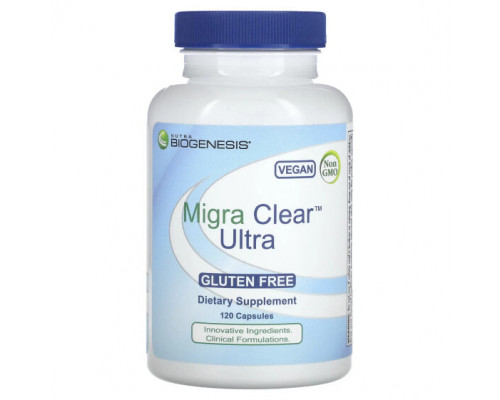 Растительные экстракты и настойки Nutra BioGenesis, Migra Clear Ultra, 120 капсул Растительные экстракты и настойки Nutra BioGenesis, Migra Clear Ultra, 120 капсул