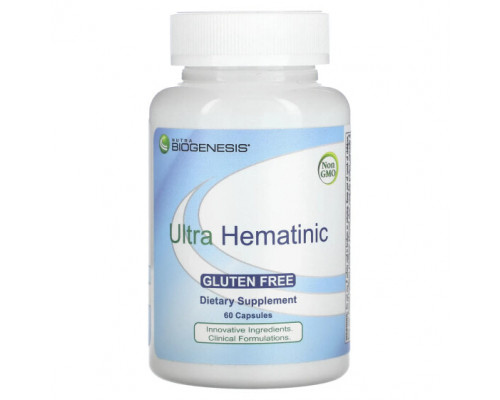 Железо Nutra BioGenesis, Ultra Hematinic, 60 капсул Железо Nutra BioGenesis, Ultra Hematinic, 60 капсул
