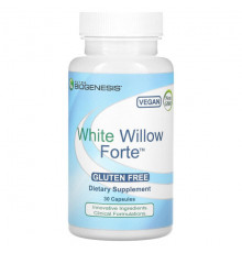 Растительные экстракты и настойки Nutra BioGenesis, White Willow Forte, белая ива, 30 капсул
