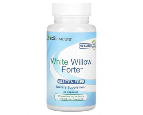 Растительные экстракты и настойки Nutra BioGenesis, White Willow Forte, белая ива, 30 капсул Растительные экстракты и настойки Nutra BioGenesis, White Willow Forte, белая ива, 30 капсул