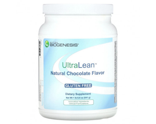 Для похудения и контроля веса Nutra BioGenesis, UltraLean, натуральный шоколад, 641 г (1 фунт, 6,6 унции) Для похудения и контроля веса Nutra BioGenesis, UltraLean, натуральный шоколад, 641 г (1 фунт, 6,6 унции)