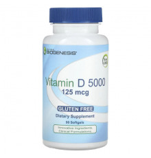 Витамин D Nutra BioGenesis, витамин D 5000, 125 мкг, 90 мягких таблеток