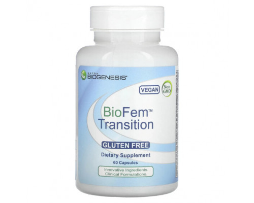 Растительные экстракты и настойки Nutra BioGenesis, BioFem Transition, 60 капсул Растительные экстракты и настойки Nutra BioGenesis, BioFem Transition, 60 капсул