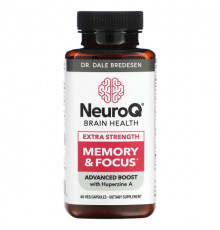 Улучшение памяти и работы мозга LifeSeasons, NeuroQ Brain Health, память и концентрация, дополнительная сила, 60 растительных капсул