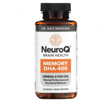 Улучшение памяти и работы мозга LifeSeasons, NeuroQ Brain Health, ДГК-400 для памяти, 120 мягких таблеток