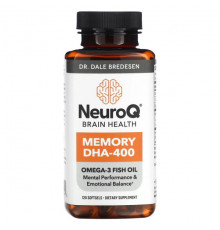 Улучшение памяти и работы мозга LifeSeasons, NeuroQ Brain Health, ДГК-400 для памяти, 120 мягких таблеток