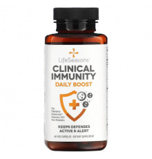 Растительные экстракты и настойки LifeSeasons, Clinical Immunity, Daily Boost, 60 растительных капсул