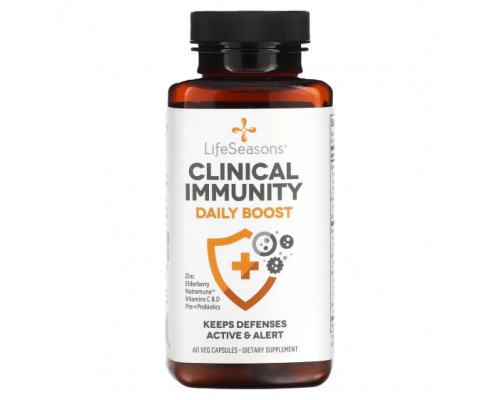 Растительные экстракты и настойки LifeSeasons, Clinical Immunity, Daily Boost, 60 растительных капсул Растительные экстракты и настойки LifeSeasons, Clinical Immunity, Daily Boost, 60 растительных капсул