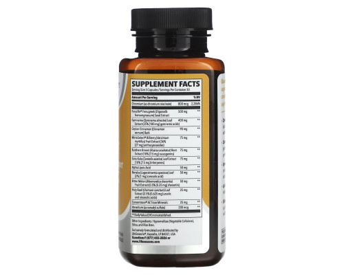 LifeSeasons, Glucose Stabili-T, контроль уровня сахара в крови, 90 растительных капсул LifeSeasons, Glucose Stabili-T, контроль уровня сахара в крови, 90 растительных капсул