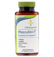LifeSeasons, Masculini-T, поддерживает уровень тестостерона, 90 вегетарианских капсул