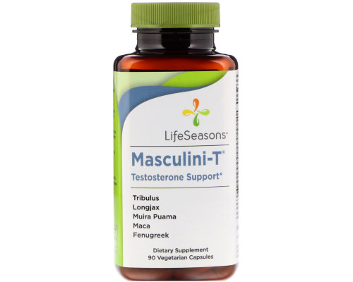 LifeSeasons, Masculini-T, поддерживает уровень тестостерона, 90 вегетарианских капсул LifeSeasons, Masculini-T, поддерживает уровень тестостерона, 90 вегетарианских капсул