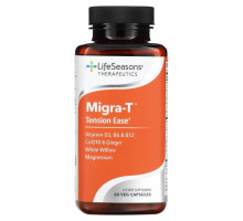Растительные экстракты и настойки LifeSeasons, Migra-T, Tension Ease, 60 вегетарианских капсул