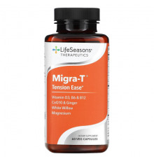 Растительные экстракты и настойки LifeSeasons, Migra-T, Tension Ease, 60 вегетарианских капсул