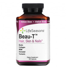 Для здоровья кожи LifeSeasons, Beau-T, для волос, кожи и ногтей, 180 капсул
