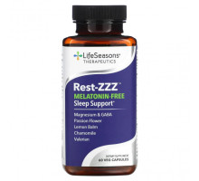Для здорового сна LifeSeasons, Rest-ZZZ, поддержка сна без мелатонина, 60 растительных капсул