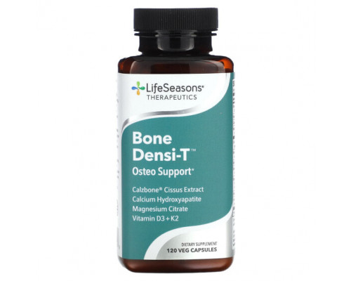 Для мышц и суставов LifeSeasons, Bone Densi-T, Osteo Support, 120 растительных капсул Для мышц и суставов LifeSeasons, Bone Densi-T, Osteo Support, 120 растительных капсул