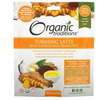 Organic Traditions, Turmeric Latte with Saffron and Probiotics, 5.3 oz (150 g)