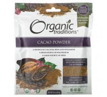Имбирь и куркума Organic Traditions, Какао в порошке, 227 г (8 унций)
