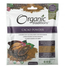 Имбирь и куркума Organic Traditions, Какао в порошке, 227 г (8 унций)