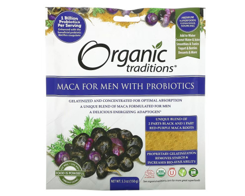 Organic Traditions, Maca For Men With Probiotics, 5.3 oz (150 g) Organic Traditions, Maca For Men With Probiotics, 5.3 oz (150 g)