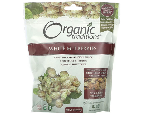 Organic Traditions, White Mulberries, 8 oz (227 g)