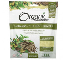 Имбирь и куркума Organic Traditions, Порошок из корня ашваганды, 200 г (7 унций)