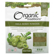 Аюрведа Organic Traditions, Порошок ягод амлы, 7 унций (200 г)