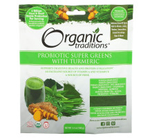 Organic Traditions, Probiotic Super Greens with Turmeric, 3.5 oz (100 g)