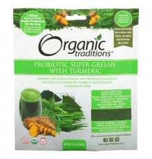 Organic Traditions, Probiotic Super Greens with Turmeric, 3.5 oz (100 g)