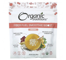 Суперфуды Organic Traditions, Fiber Fuel Smoothie Boost, оригинальный, 300 г (10,6 унции)