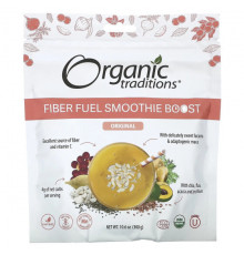 Суперфуды Organic Traditions, Fiber Fuel Smoothie Boost, оригинальный, 300 г (10,6 унции)