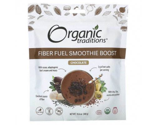 Суперфуды Organic Traditions, Fiber Fuel Smoothie Boost, оригинальный, 300 г (10,6 унции) Суперфуды Organic Traditions, Fiber Fuel Smoothie Boost, оригинальный, 300 г (10,6 унции)