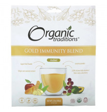 БАДы для укрепления иммунитета Organic Traditions, Gold Immunity Blend, мгновенное действие, 80 г (2,8 унции)