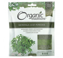 Имбирь и куркума Organic Traditions, Порошок из листьев моринги, 200 г (7 унций)