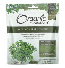 Имбирь и куркума Organic Traditions, Порошок из листьев моринги, 200 г (7 унций)