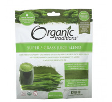 Зелень и зеленые овощи Organic Traditions, Смесь соков Super 5, 150 г (5,3 унции)