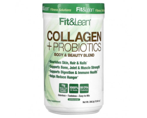 Для мышц и суставов Fit & Lean, Коллаген с пробиотиками, без добавок, 358,2 г (12,64 унции) Для мышц и суставов Fit & Lean, Коллаген с пробиотиками, без добавок, 358,2 г (12,64 унции)