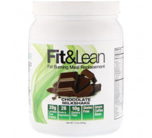 Для похудения и контроля веса Fit & Lean, Жиросжигающий заменитель пищи, шоколадный молочный коктейль, 1,0 фунт (450 г)