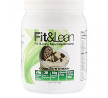 Для похудения и контроля веса Fit & Lean, Заменитель еды с функцией сжигания жира, Печенье и сливки, 1,0 фунт (450 г)