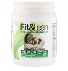 Для похудения и контроля веса Fit & Lean, Заменитель еды с функцией сжигания жира, Печенье и сливки, 1,0 фунт (450 г)