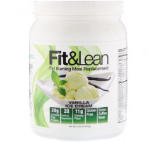 Для похудения и контроля веса Fit & Lean, Fit & Lean, Fat Burning Meal Replacement, Vanilla Ice Cream, 0.97 lb (440 g)
