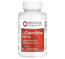 Protocol for Life Balance, L-Carnitine, 500 mg, 60 Veg Capsules