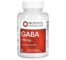 Protocol for Life Balance, GABA, 750 mg, 120 Veg Capsules