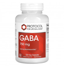 Protocol for Life Balance, GABA, 750 mg, 120 Veg Capsules