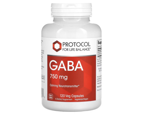 Protocol for Life Balance, GABA, 750 mg, 120 Veg Capsules Protocol for Life Balance, GABA, 750 mg, 120 Veg Capsules