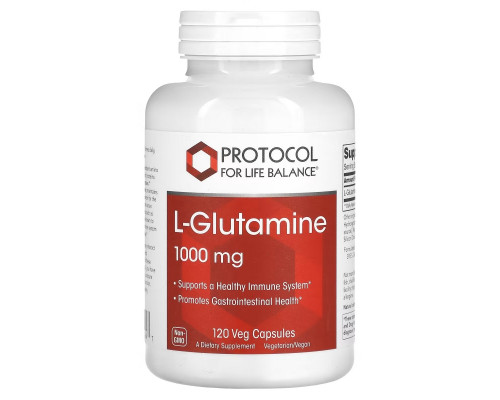Protocol for Life Balance, L-Glutamine, 1,000 mg, 120 Veg Capsules Protocol for Life Balance, L-Glutamine, 1,000 mg, 120 Veg Capsules