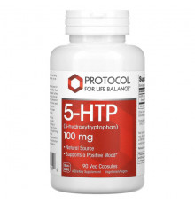 Для похудения и контроля веса Protocol for Life Balance, 5-HTP, 100 мг, 90 растительных капсул